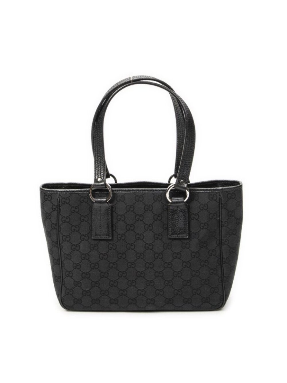 Gucci Small Shoulder Tote Black GG Canvas - Picture 5 of 10